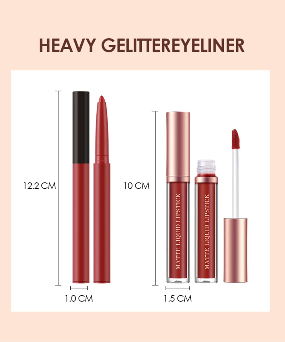 BestLand 12pcs Hydrating Lip Oils + Lip Liner Pencil Lip Combo Sets, 24H Long-Lasting Lip Kit with Lip Liner and Gloss, Nourishing, Non-Sticky Tinted Stain Lip Gloss Plumping Lip Oil Set for Women