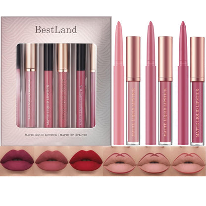BestLand 12pcs Hydrating Lip Oils + Lip Liner Pencil Lip Combo Sets, 24H Long-Lasting Lip Kit with Lip Liner and Gloss, Nourishing, Non-Sticky Tinted Stain Lip Gloss Plumping Lip Oil Set for Women