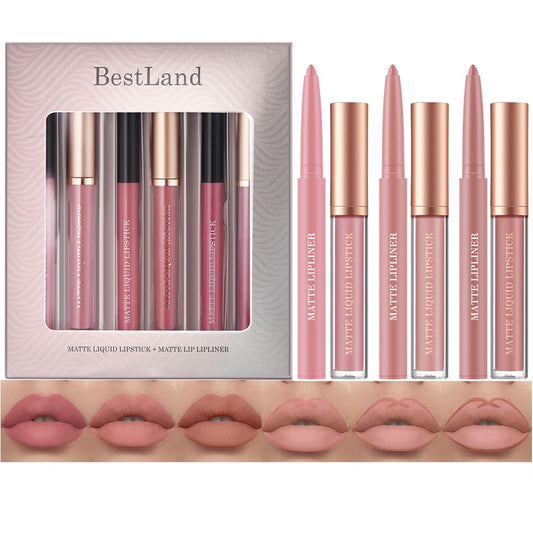 BestLand 12pcs Hydrating Lip Oils + Lip Liner Pencil Lip Combo Sets, 24H Long-Lasting Lip Kit with Lip Liner and Gloss, Nourishing, Non-Sticky Tinted Stain Lip Gloss Plumping Lip Oil Set for Women