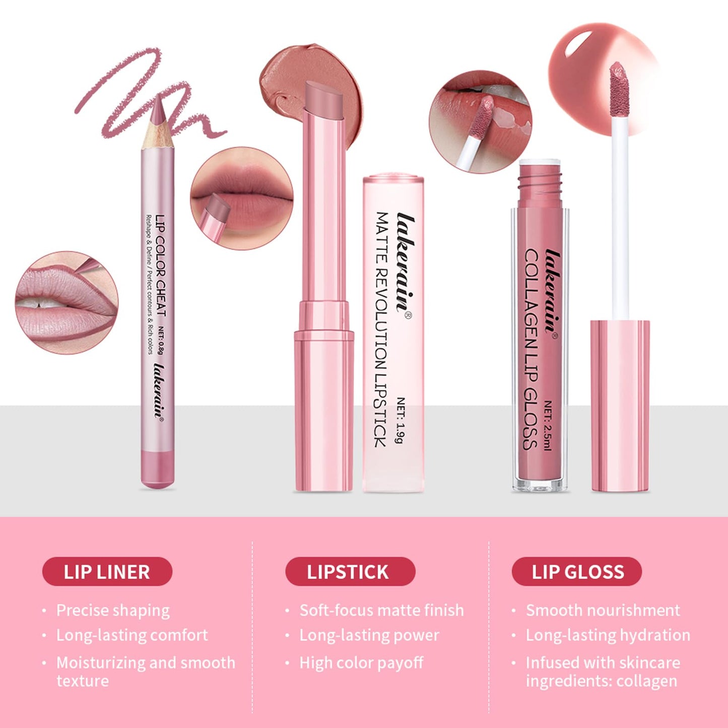 BestLand 12pcs Hydrating Lip Oils + Lip Liner Pencil Lip Combo Sets, 24H Long-Lasting Lip Kit with Lip Liner and Gloss, Nourishing, Non-Sticky Tinted Stain Lip Gloss Plumping Lip Oil Set for Women