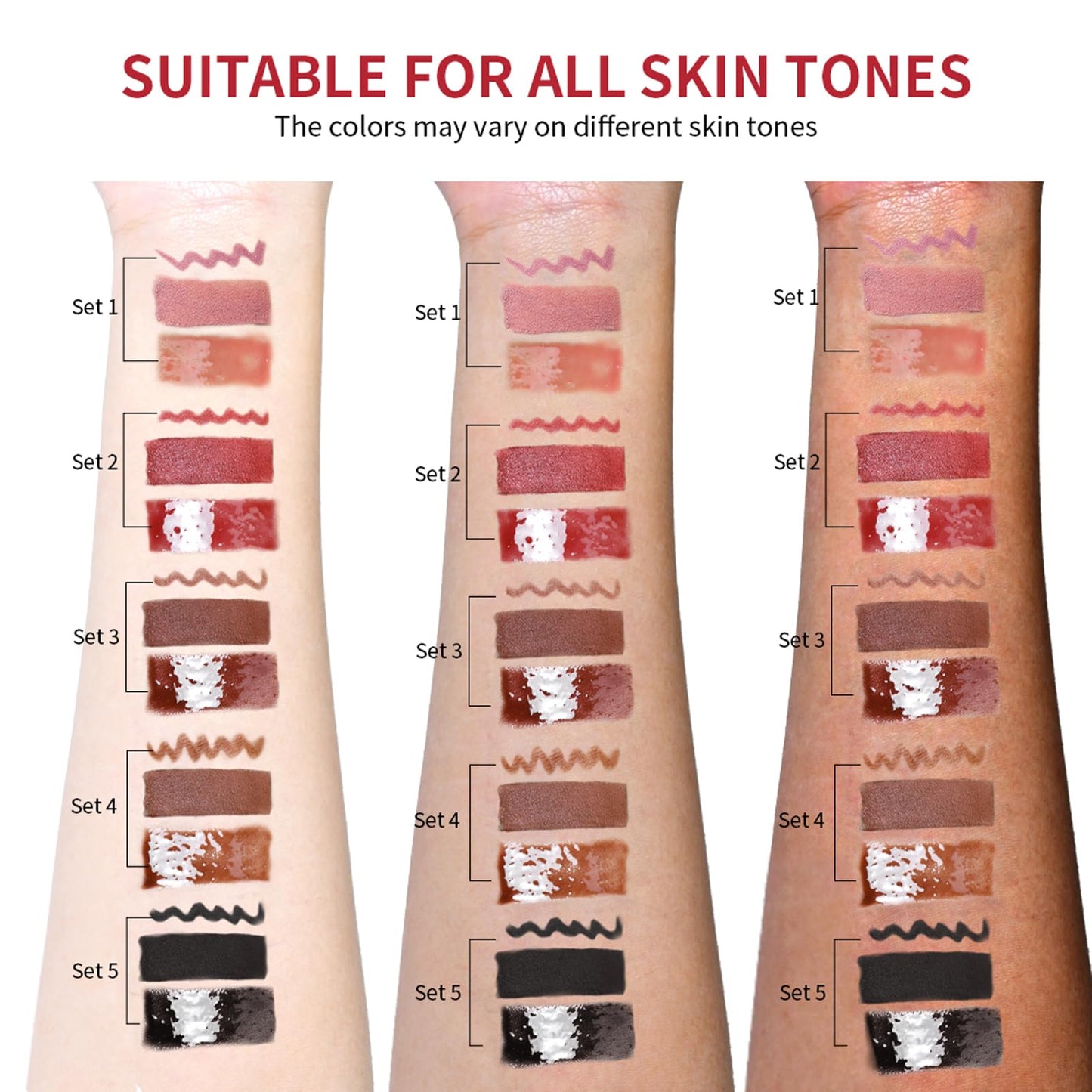 BestLand 12pcs Hydrating Lip Oils + Lip Liner Pencil Lip Combo Sets, 24H Long-Lasting Lip Kit with Lip Liner and Gloss, Nourishing, Non-Sticky Tinted Stain Lip Gloss Plumping Lip Oil Set for Women