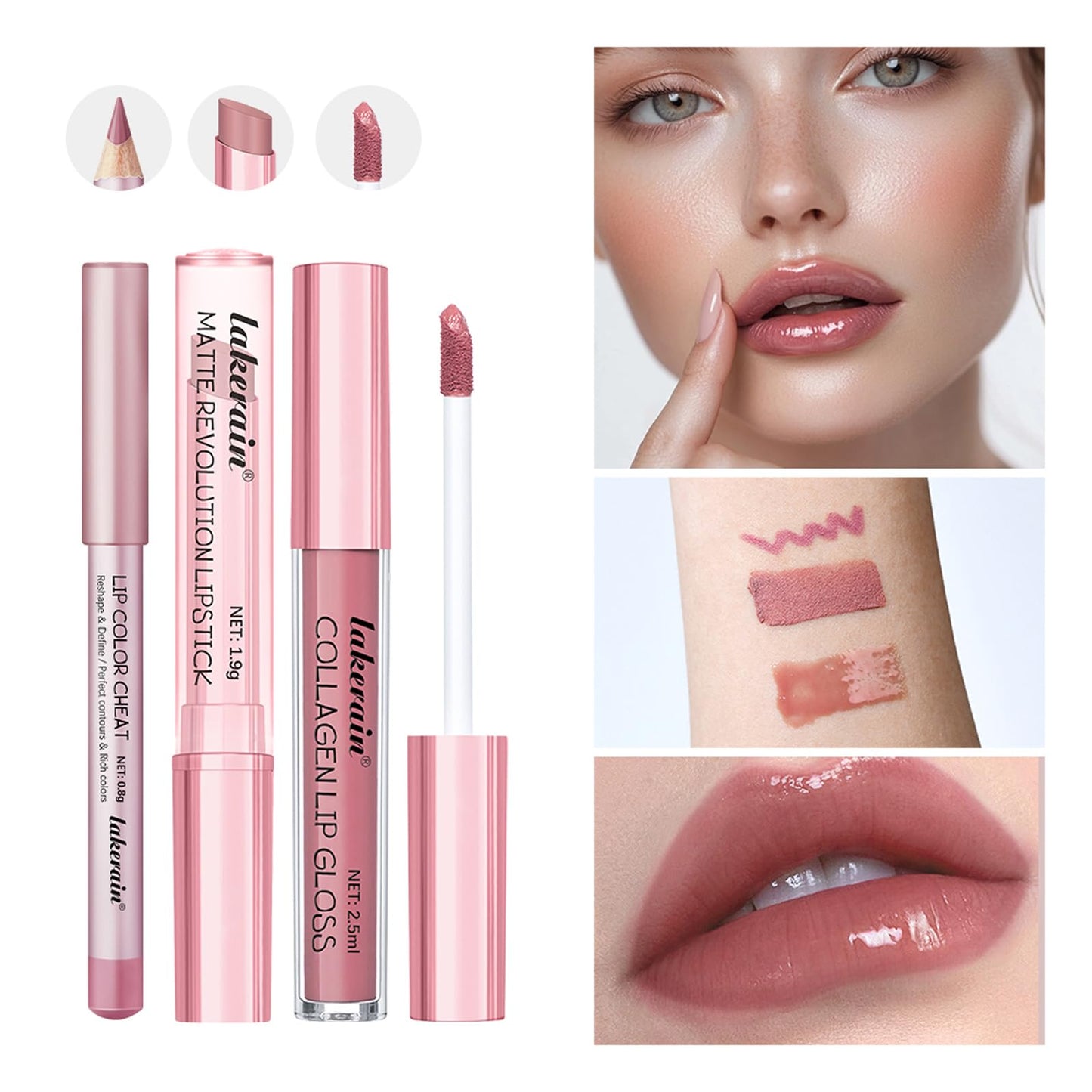 BestLand 12pcs Hydrating Lip Oils + Lip Liner Pencil Lip Combo Sets, 24H Long-Lasting Lip Kit with Lip Liner and Gloss, Nourishing, Non-Sticky Tinted Stain Lip Gloss Plumping Lip Oil Set for Women