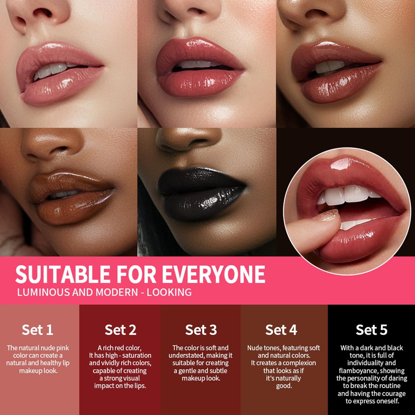 BestLand 12pcs Hydrating Lip Oils + Lip Liner Pencil Lip Combo Sets, 24H Long-Lasting Lip Kit with Lip Liner and Gloss, Nourishing, Non-Sticky Tinted Stain Lip Gloss Plumping Lip Oil Set for Women