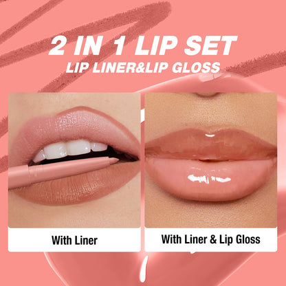 BestLand 12pcs Hydrating Lip Oils + Lip Liner Pencil Lip Combo Sets, 24H Long-Lasting Lip Kit with Lip Liner and Gloss, Nourishing, Non-Sticky Tinted Stain Lip Gloss Plumping Lip Oil Set for Women