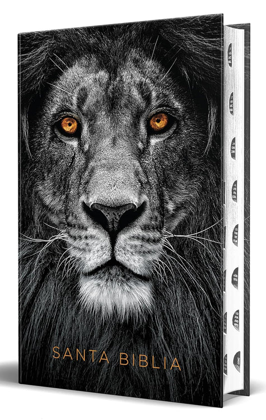 Biblia RVR 1960 letra grande tamaño manual, tapa dura León de Juda con índice / Spanish Bible RVR 1960 Handy Size Large Print Hardcover Lion of Judah with In (Spanish Edition)