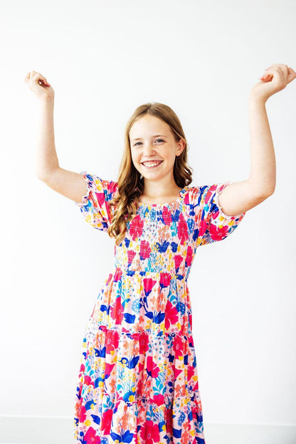 Sunshine Garden Smocked Ruffle Dress