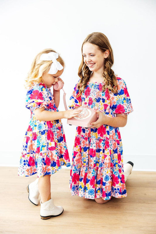 Sunshine Garden Smocked Ruffle Dress